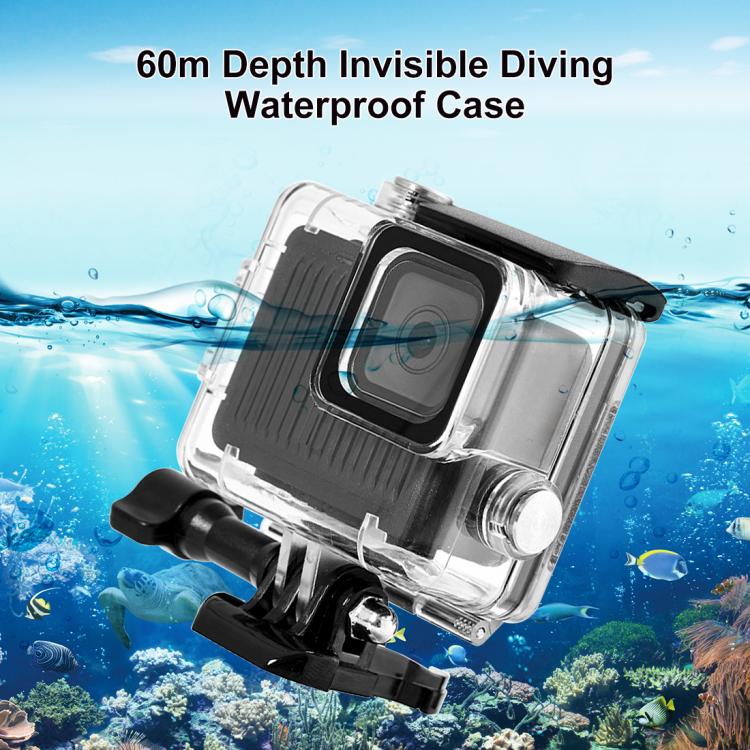 For GoPro HERO 4K 2024 PULUZ 60m / 196ft Waterproof Housing Protective Case with Buckle Basic Mount & Screw (Transparent)