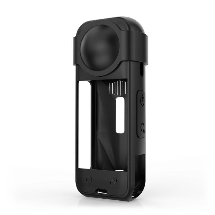 For Insta360 X5 PULUZ Silicone Protective Case with Lens Cover (Black)