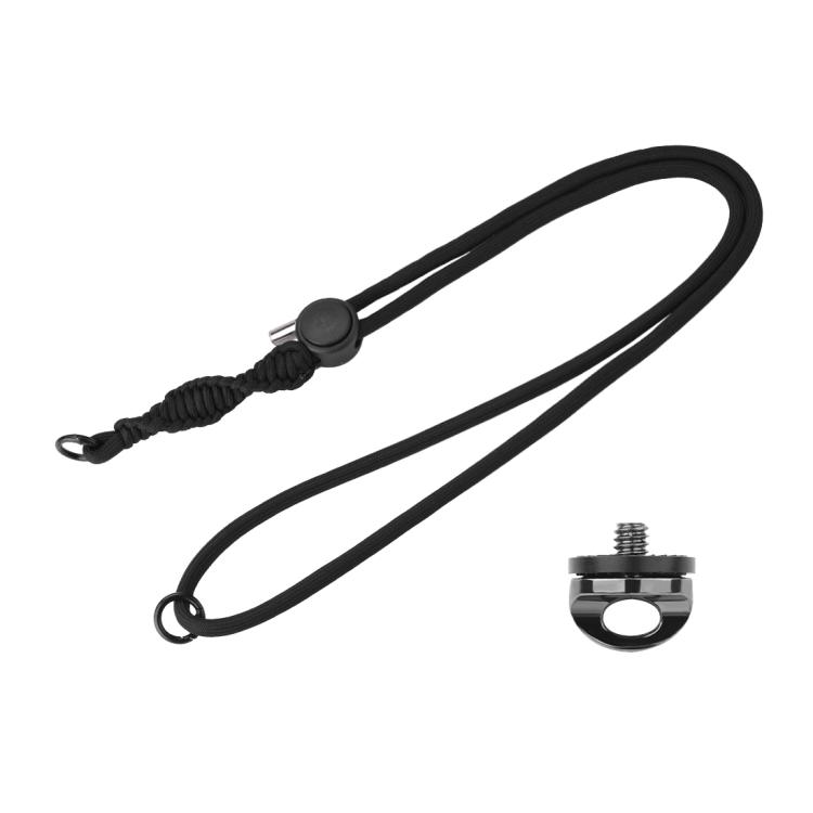 PULUZ Sports Camera Lanyard Long Adjustable Anti-lost Rope for DJI OSMO Pocket 3 / Insta360 X5 (Black)