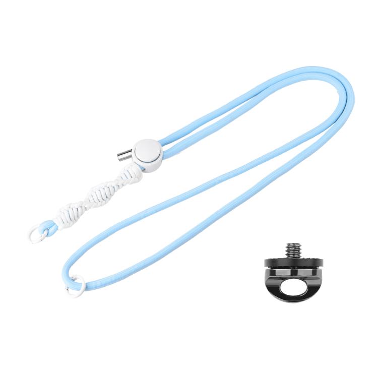PULUZ Sports Camera Lanyard Long Adjustable Anti-lost Rope for DJI OSMO Pocket 3 / Insta360 X5 (Blue)