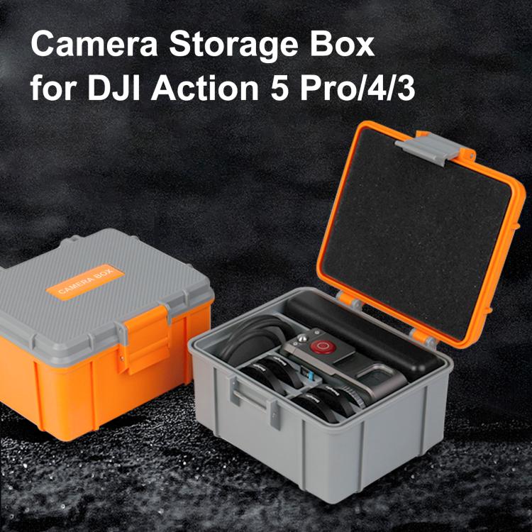 For DJI Osmo Action 6 / 5 Pro / 4 / 3 PULUZ Waterproof Hard Carrying Suitcase Outdoor Protective Storage Box (Grey)