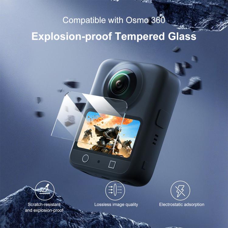 For DJI Osmo 360 PULUZ Screen Explosion-proof Tempered Glass Films (Transparent)