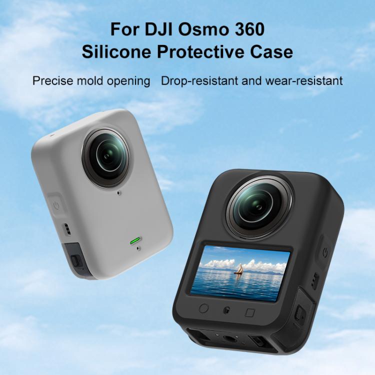 For DJI Osmo 360 PULUZ Silicone Body Protective Cover with Lens Cover (Black)