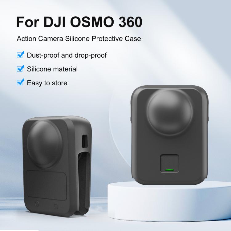 For DJI Osmo 360 PULUZ Camera All-in-one Body Lens Silicone Cover (Black)