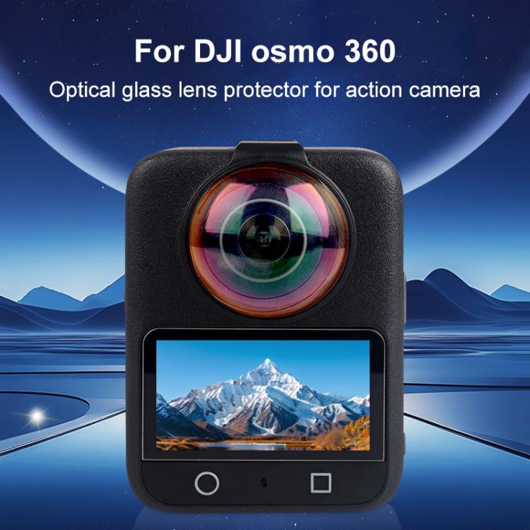 For DJI Osmo 360 PULUZ Optical Tempered Glass Cover Protective Lens Guard (Black)