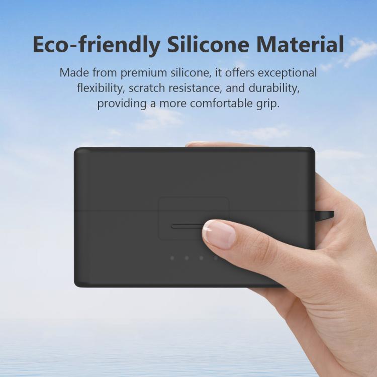 For DJI Mic 3 PULUZ Charging Case Silicone Scratch-proof Protective Cover (Black)