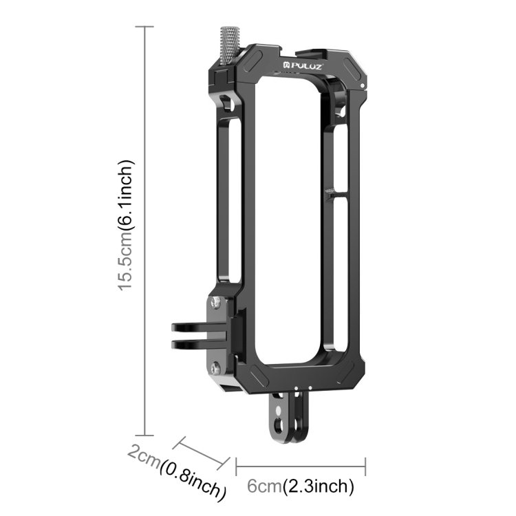 For Insta360 X3 PULUZ Metal Protective Cage Rig Housing Frame with Expand Cold Shoe Base & Tripod Adapter(Black)