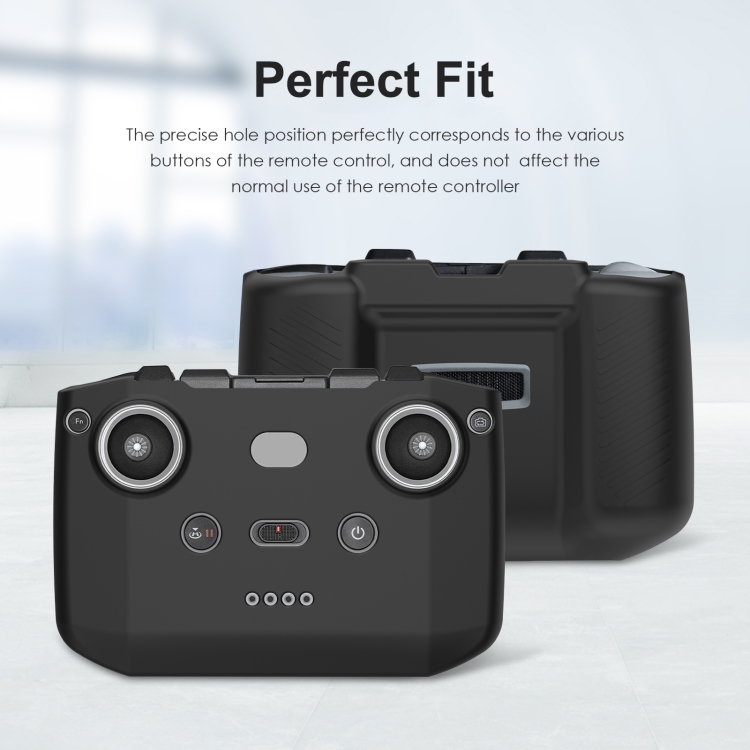 PULUZ Shockproof Anti-scratch Silicone Case For DJI Neo / Mini 3 / 3 Pro / Mavic 3 / Air 2S / Mini 2 RC-N2 / RC-N1 / RC-N3 Remote Control(Black)