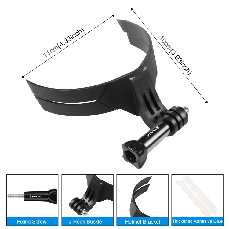 PULUZ Bending Action Camera Motorcycle Helmet Chin Mount (Black)