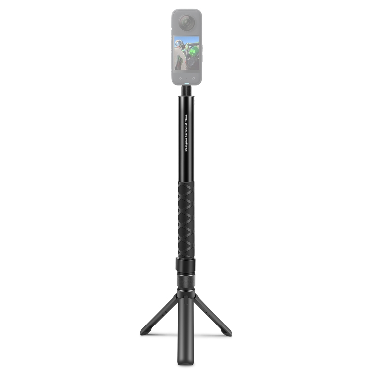 For Insta360 X3 / X4 / X4 Air / X5 / DJI Osmo 360 PULUZ Rotary Handle Desktop Tripod Stand 110cm Selfie Stick Monopod (Black)