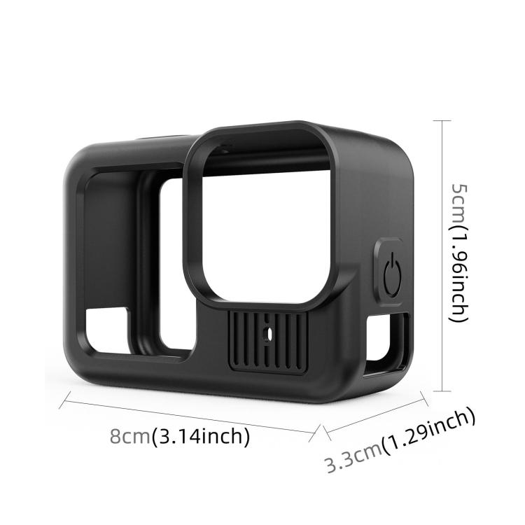 For GoPro HERO13 Black PULUZ Silicone Protective Case Side Interface Cover with Wrist Strap & Lens Cover (Black)