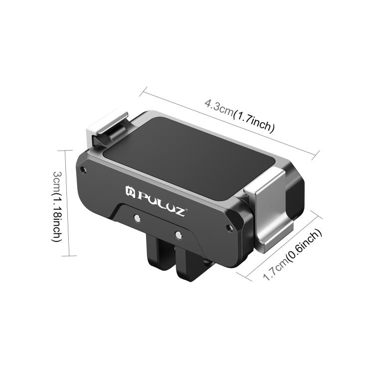 For DJI Osmo Action 5 Pro / 4 / 3 / Osmo 360 PULUZ Magnetic Quick Release Metal Base (Black)