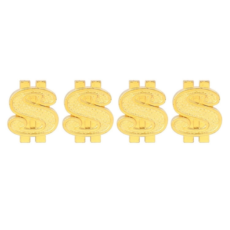 Universal 8mm Dollar Style Plastic Car Tire Valve Caps, Pack of 4(Gold)