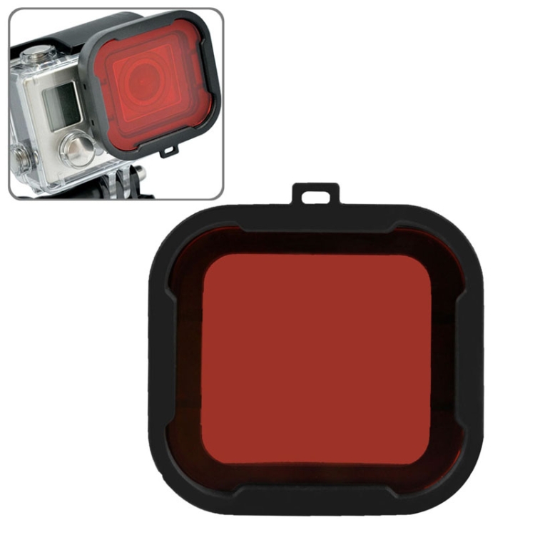Polar Pro Aqua Cube Snap-on Dive Housing Filter for GoPro HERO4 /3+(Red)