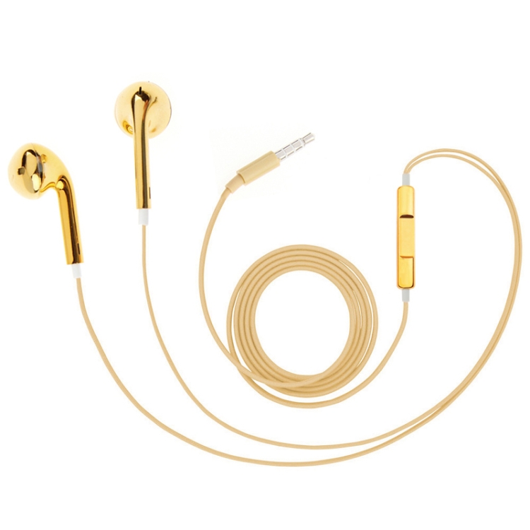 3.5mm Stereo Electroplating Wire Control Earphone for Android Phones / PC / MP3 Player / Laptops(Yellow)