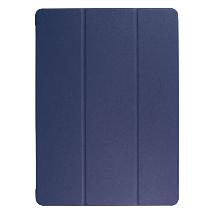 Custer Texture Horizontal Flip Smart Leather Case with 3-folding Holder  & Sleep / Wake-up Function for iPad Pro 12.9 inch 2017 / 2015(Dark Blue)