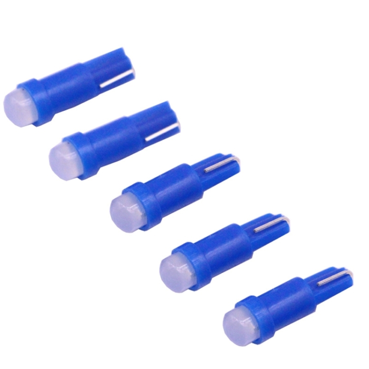 5 PCS T5 0.5W 20LM Blue Light 1 LED COB LED Instrument Light Bulb Dashboard Light for Vehicles, DC 12V(Blue)