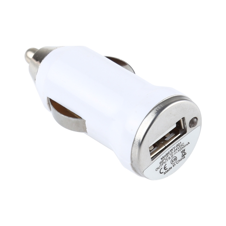 DC 5V / 1A USB Car Charger for Galaxy SIV / i9500 / SIII / i9300 / i8190 / S7562 / i8750 / i9220 / N7000 / i9100 / i9082 / BlackBerry Z10 / HTC X920e / Nokia / Other Mobile Phones(White)