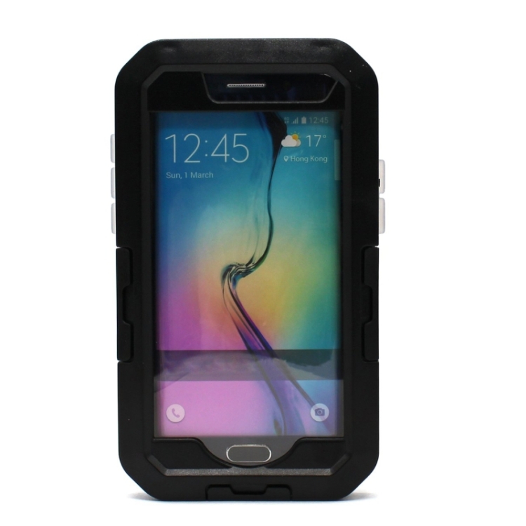 For Galaxy S6 edge / G925 IPX4 Waterproof Shock Protection Tough Case with Bicycle Handlebar Holder (Black)