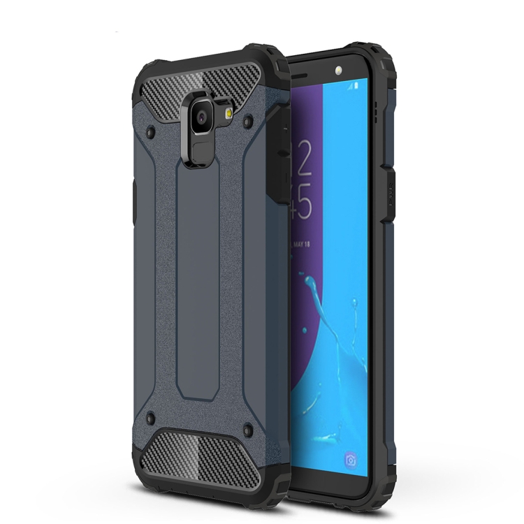 Full-body Rugged TPU + PC Combination Case for Galaxy J6 2018 (EU Version)(Navy Blue)