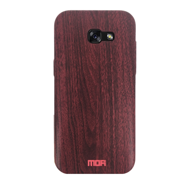 MOFI for Galaxy A3 (2017) Wood Texture TPU Protective Back Cover Case(Red)