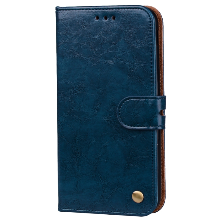 For Samsung Galaxy J5 (2017) / J530 (EU Version) Business Style Oil Wax Texture Horizontal Flip Leather Case with Holder & Card Slots & Wallet(Blue)