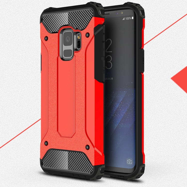 For Galaxy S9 TPU + PC 360 Degree Protection Shockproof Protective Back Case(Red)