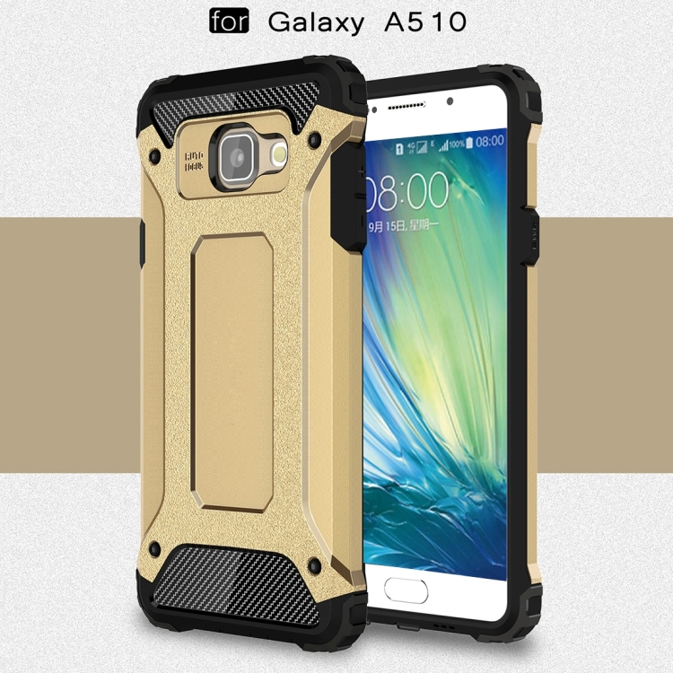 For Galaxy A5 (2016) / A510 Tough Armor TPU + PC Combination Case(Gold)
