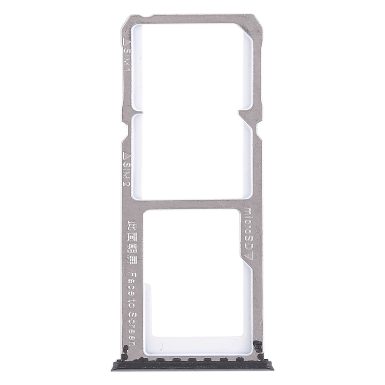 For OPPO A83 2 x SIM Card Tray + Micro SD Card Tray (Black)