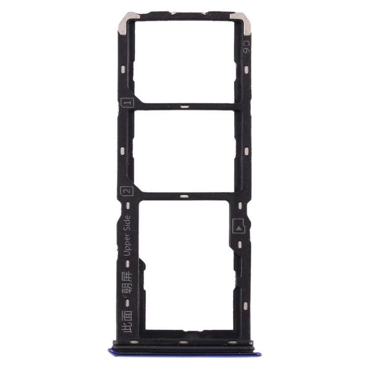 For Vivo S1 SIM Card Tray + SIM Card Tray + Micro SD Card Tray (Blue)