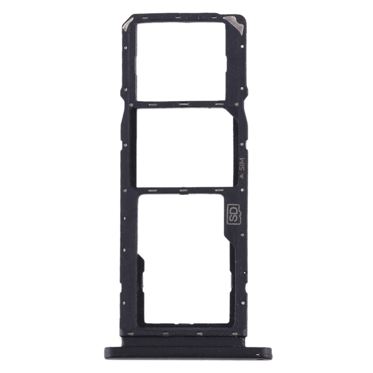 SIM Card Tray + SIM Card Tray + Micro SD Card Tray for Nokia 7.2 / 6.2 TA-1196 TA-1198 TA-1200 TA-1187 TA-1201(Black)