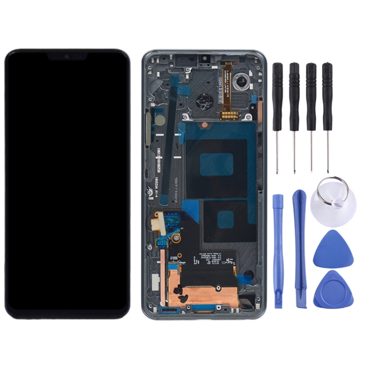 Original LCD Screen for LG G7 ThinQ / G710 G710EM G710PM G710VMP Digitizer Full Assembly with Frame(Black)