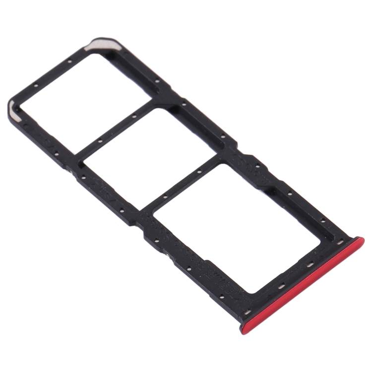For OPPO A91/F15/Reno3 4G/Reno3 Youth CPH2001 CPH2021 PCPM00 SIM Card Tray + SIM Card Tray + Micro SD Card Tray(Red)