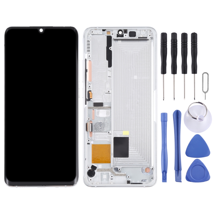Original LCD Screen and Digitizer Full Assembly With Frame for Xiaomi Mi CC9 Pro / Mi Note 10 / Mi Note 10 Pro(White)