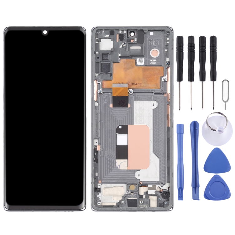 For LG Velvet 5G KR Version Original LCD Screen Digitizer Full Assembly with Frame (Silver)