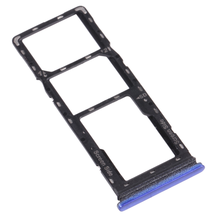For Tecno Spark 6 Air KE6 KE6J KF6 SIM Card Tray + SIM Card Tray + Micro SD Card Tray (Blue)