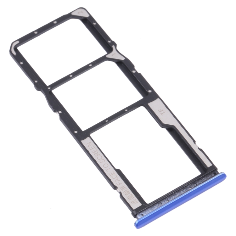 SIM Card Tray + SIM Card Tray + Micro SD Card Tray for Xiaomi Redmi 9T 4G / Redmi Note 9 4G J19S M2010J19SC M2010J19SG M2010J19SY (Blue)