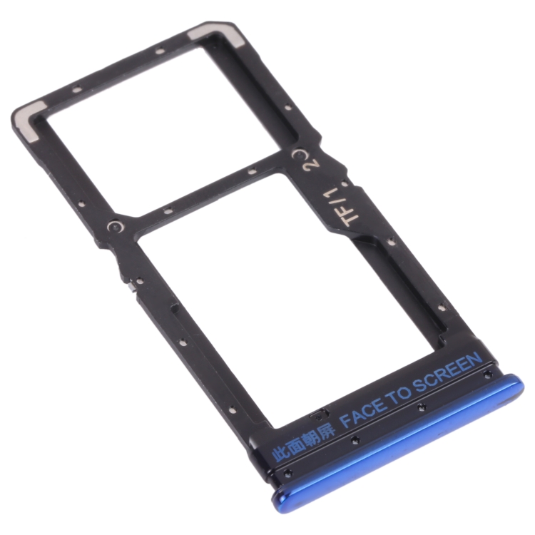 SIM Card Tray + Micro SD Card Tray for Xiaomi Poco X3 Pro M2102J20SG M2102J20SI (Blue)