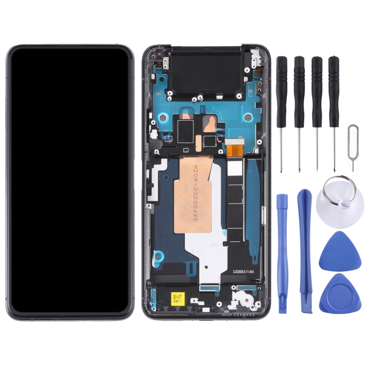 Original 90Hz AMOLED LCD Screen for Asus Zenfone 7 Pro / Zenfone 7 ZS670KS ZS671KS Digitizer Full Assembly with Frame（Black)