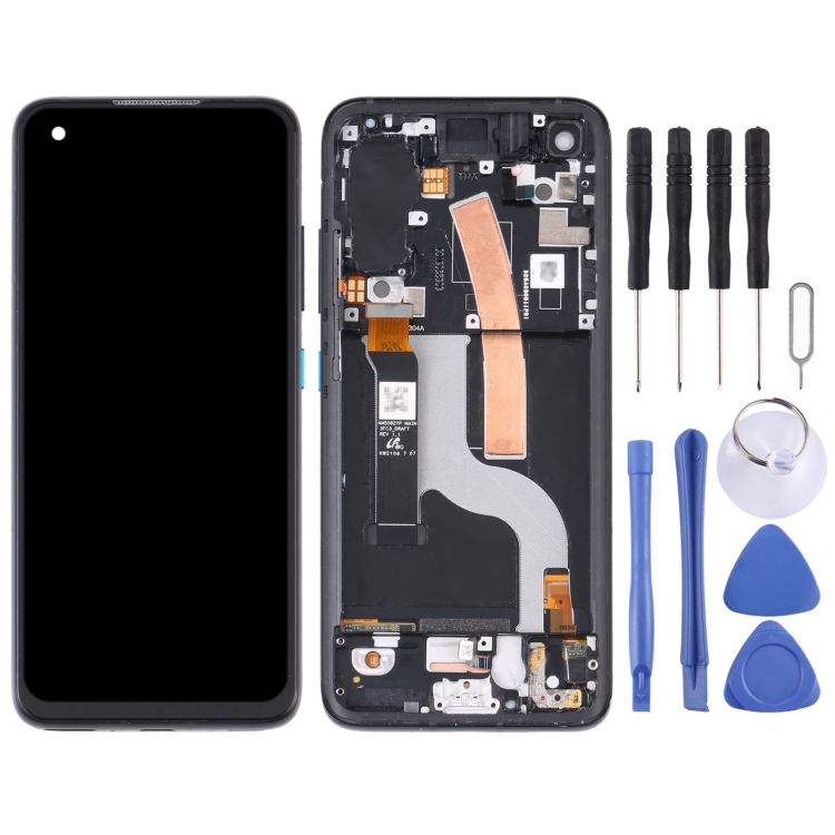 Original AMOLED LCD Screen for Asus Zenfone 8 ZS590KS Digitizer Full Assembly with Frame（Black)