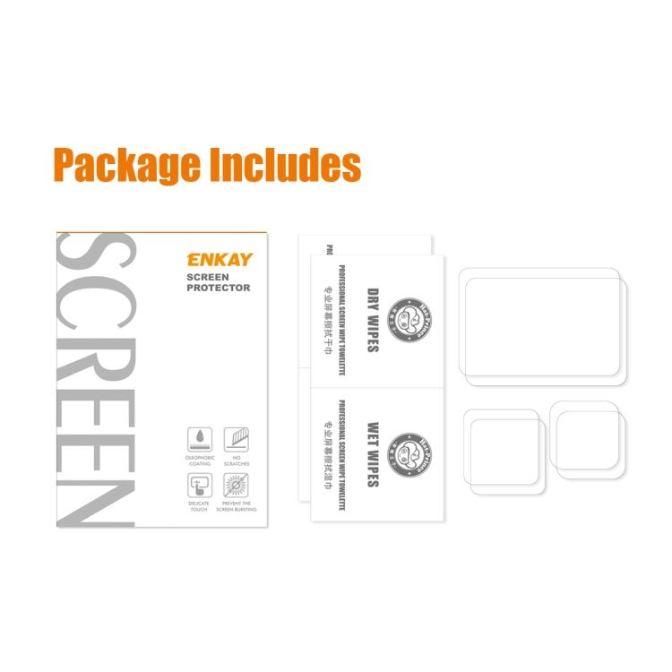 2 PCS ENKAY Hat-Prince 3 in 1 Front + Back 0.2mm Tempered Glass Screen Protector Camera Film For GoPro HERO 10 Black