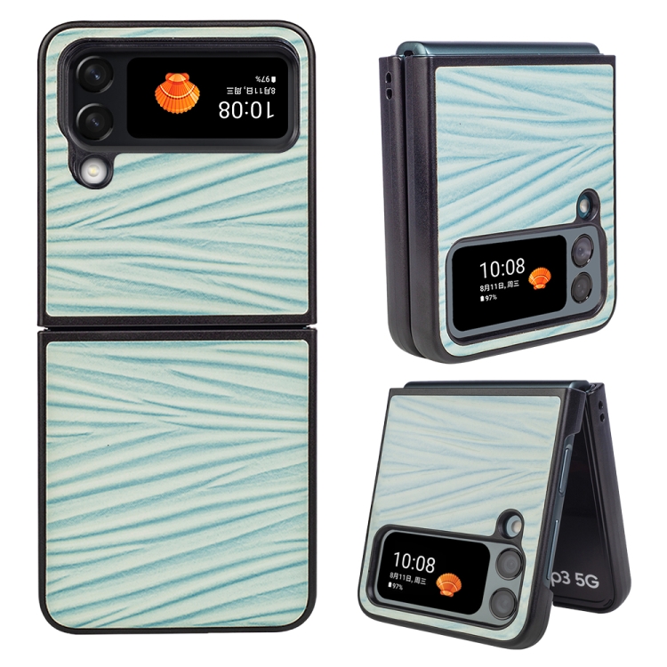 For Samsung Galaxy Z Flip4 Water Ripple Texture Phone Case(Light Green)