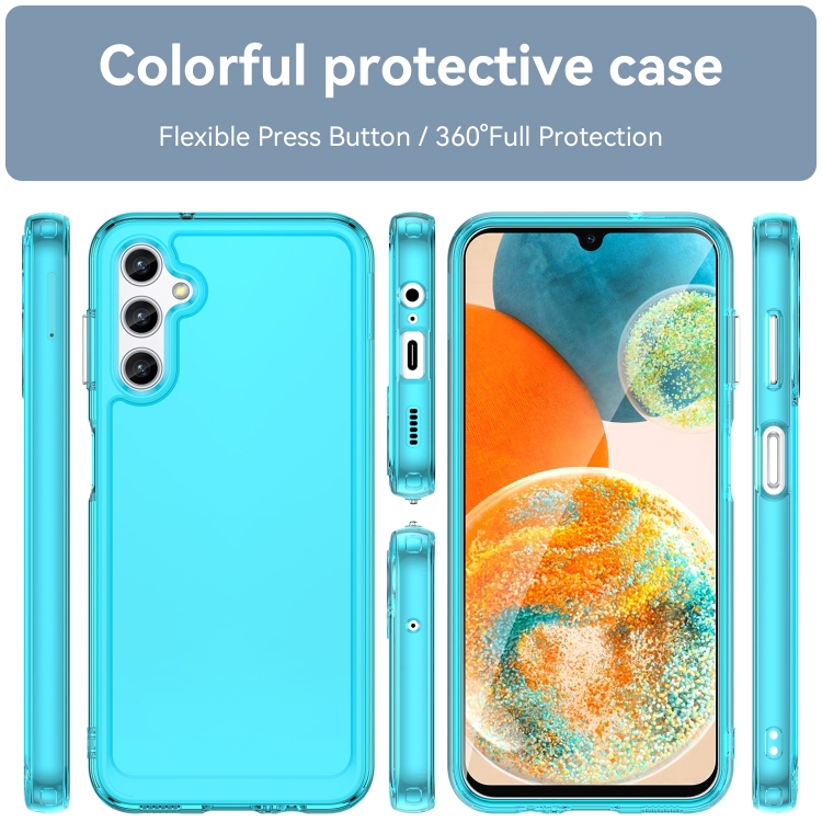 For Samsung Galaxy A14 5G Candy Series TPU Phone Case(Transparent Blue)