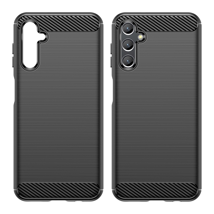 For Samsung Galaxy A14 4G Brushed Texture Carbon Fiber TPU Phone Case(Black)