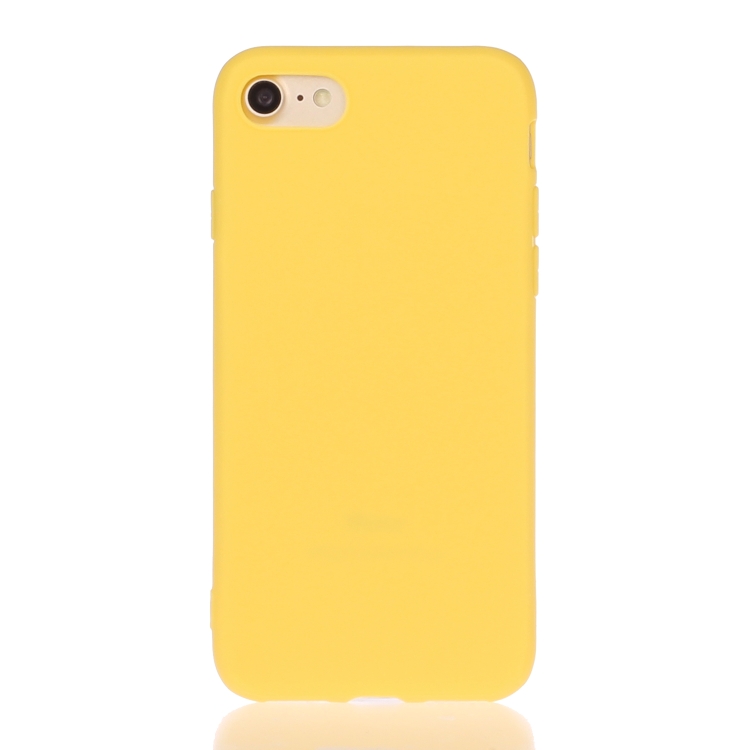 For iPhone SE 2022 / SE 2020 Solid Color Frosted TPU Phone Case(Yellow)