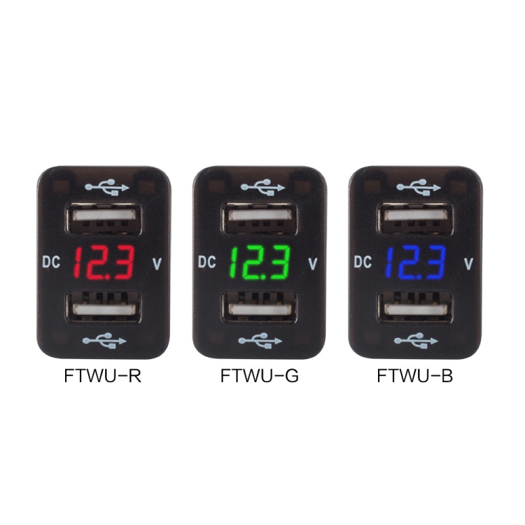 Car Charger Original Hole Non-Destructive Modification Of Dual Usb Car Charger With Line Suitable For Toyota(FTWU Red Light)