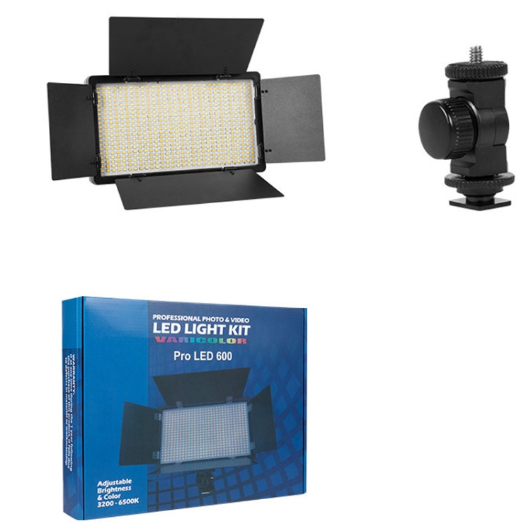 600 LEDs Stepless Adjustable Live Fill Lamp Reversible Photography Soft Light, Spec: 10 inch(EU Plug)