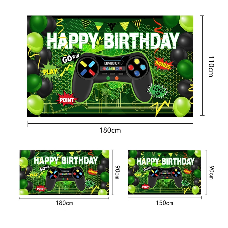 180x110cm Game Console Theme Birthday Background Birthday Party Decoration Banner(2023SRB51)