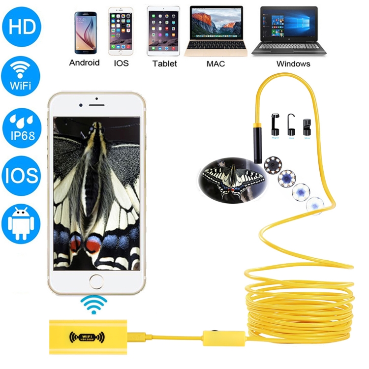 10m LED HD Endoscope Camera Borescope Inspection Wifi For Android iPhone