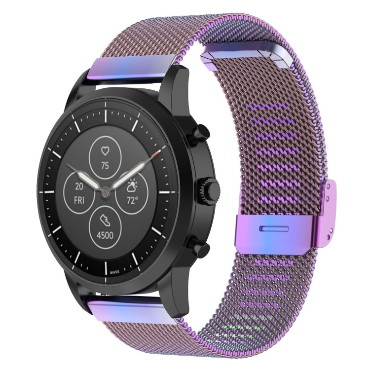 22mm Metal Mesh Wrist Strap Watch Band for Fossil Hybrid Smartwatch HR Male Gen 4 Explorist HR Male Sport Colour